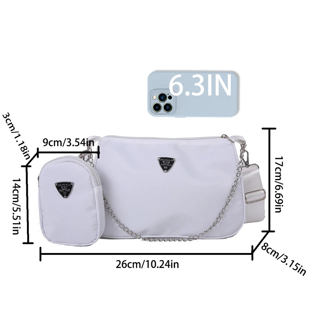 Nylon Crossbody Bag For Women Fashion Portable Casual Underarm Bag Students Cross Body Bag