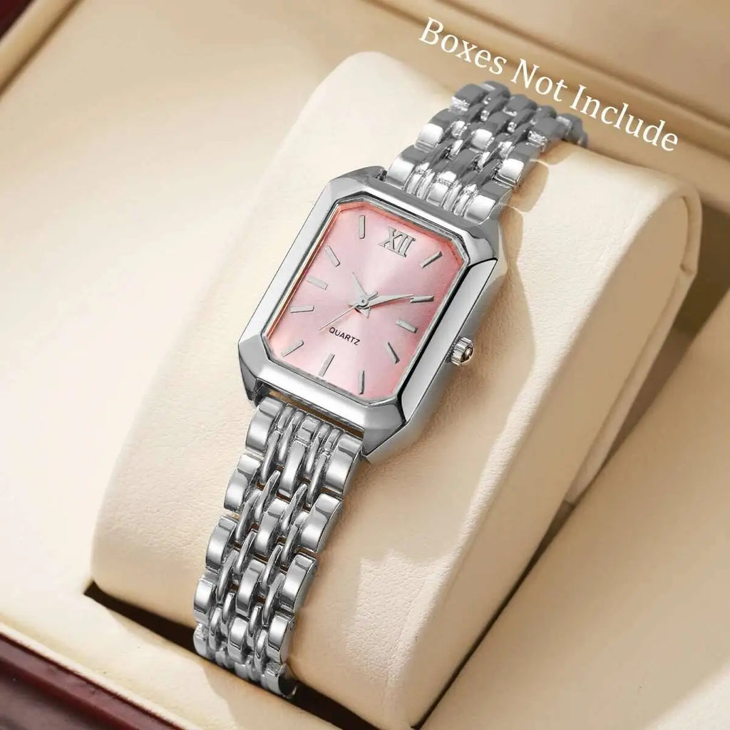 Aurajutt Rectangle Quartz Watch – Women's Elegant Alloy