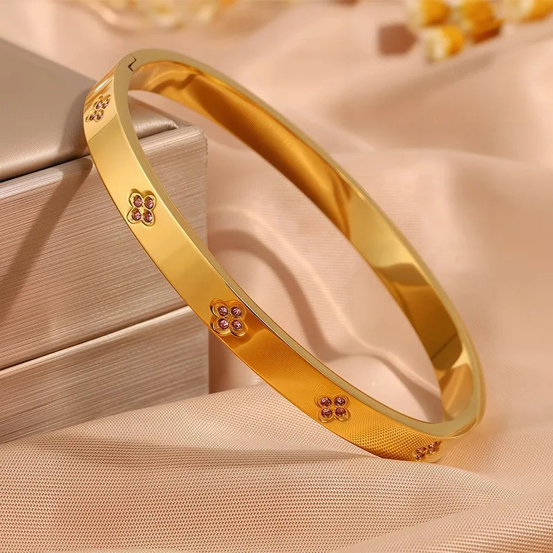 ZAKOL Stackable Zirconia Bangle Bracelet Set