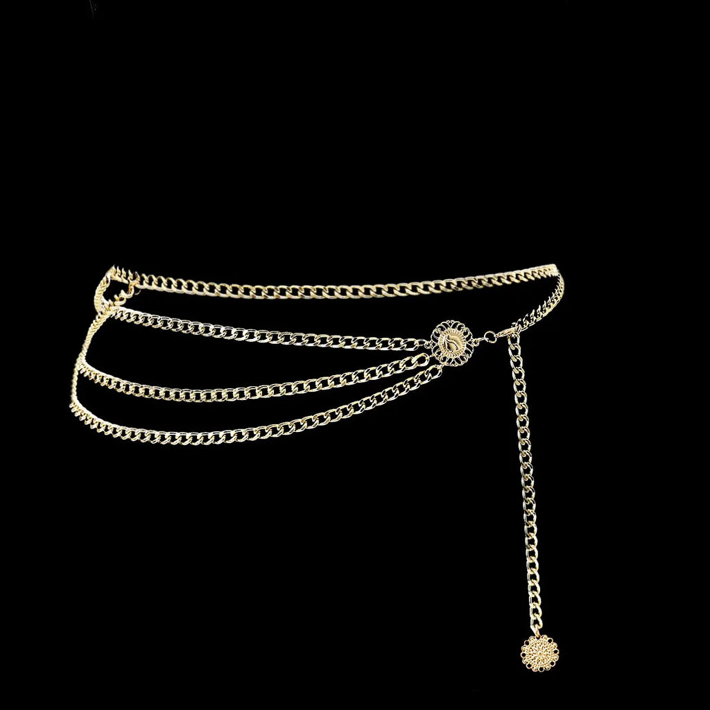 Sunflower Coin Tassel Waist Chain – Boho Body Jewelry