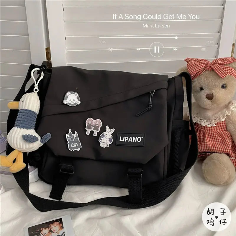 Nylon Handbags Shoulder Bag Large Capacity Crossbody Bags for Teenager Girls Men Harajuku Messenger Bag Student School Bags Sac