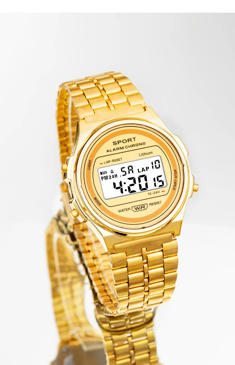 Light-luxury Women Watches Set Ladies Electronic Wristwatch with Bracelet Retro Style LED Digital Display Sports Clock