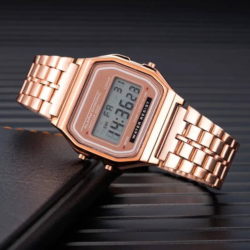 Aurajutt LED Digital Steel Watch