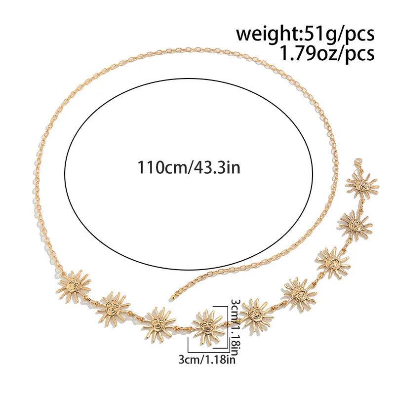 Boho Sun Waist Belly Chain – Adjustable Body Jewelry