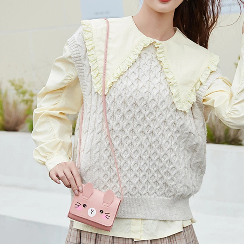 Children's Mini Handbags Fashion Princess Baby Girls PU Leather Small Shoulder Crossbody Bags Cute Kids Coin Purse Wallet