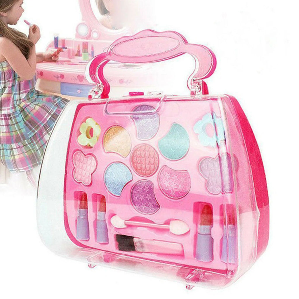 Makeup Toys For Girls Kids Cosmetic Set with Cosmetic Case Pretend Play Dress Up Toys For Children Plastic