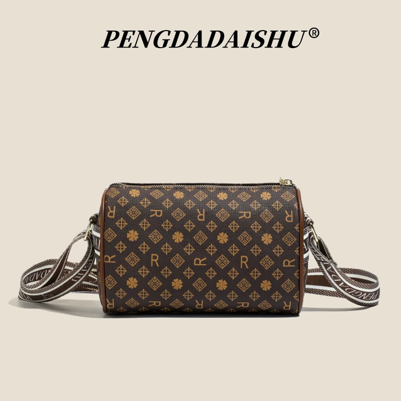 Women's Bag New Alphabet Print Shoulder Bag Fashion Retro Pillow Bag High-End Crossbody Bag Trendy