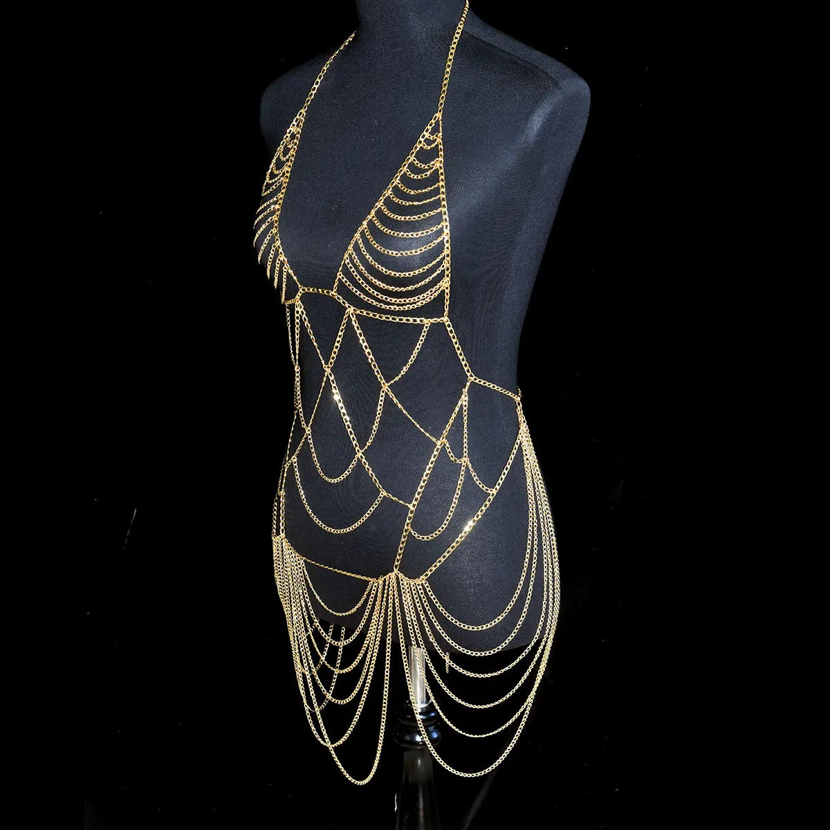 Metallic Body Chain Bra – Party & Nightclub Accessory