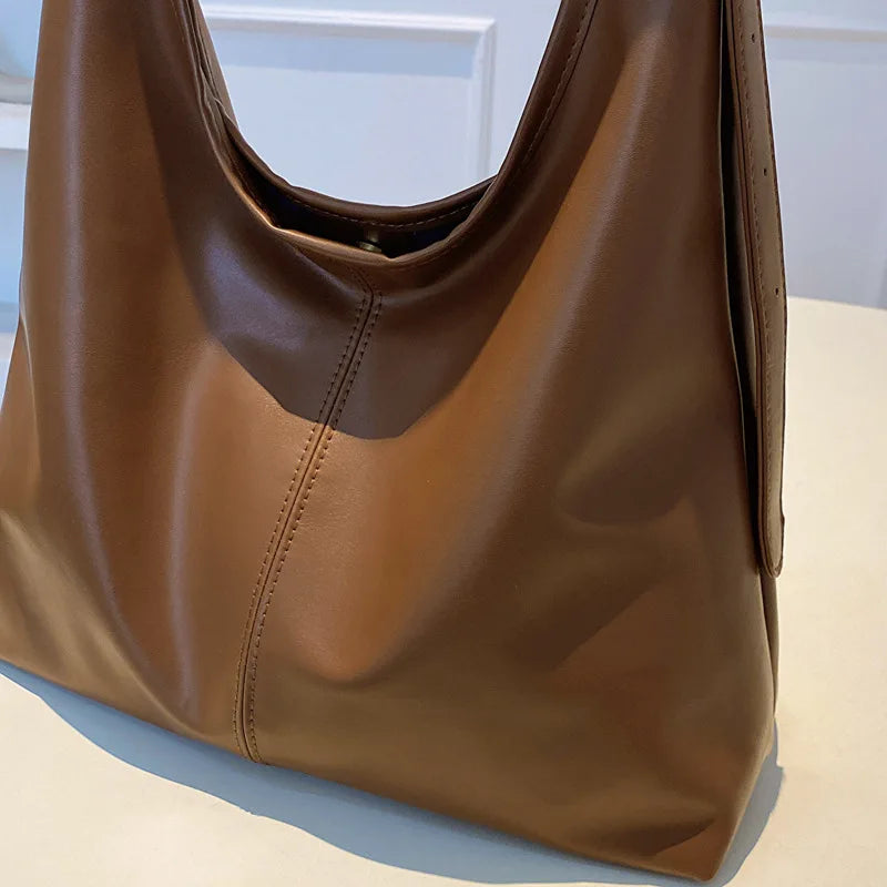 New Retro Tote Bag for Women Large Shoulder Bag Simple Commuter Bag Handmade Tote