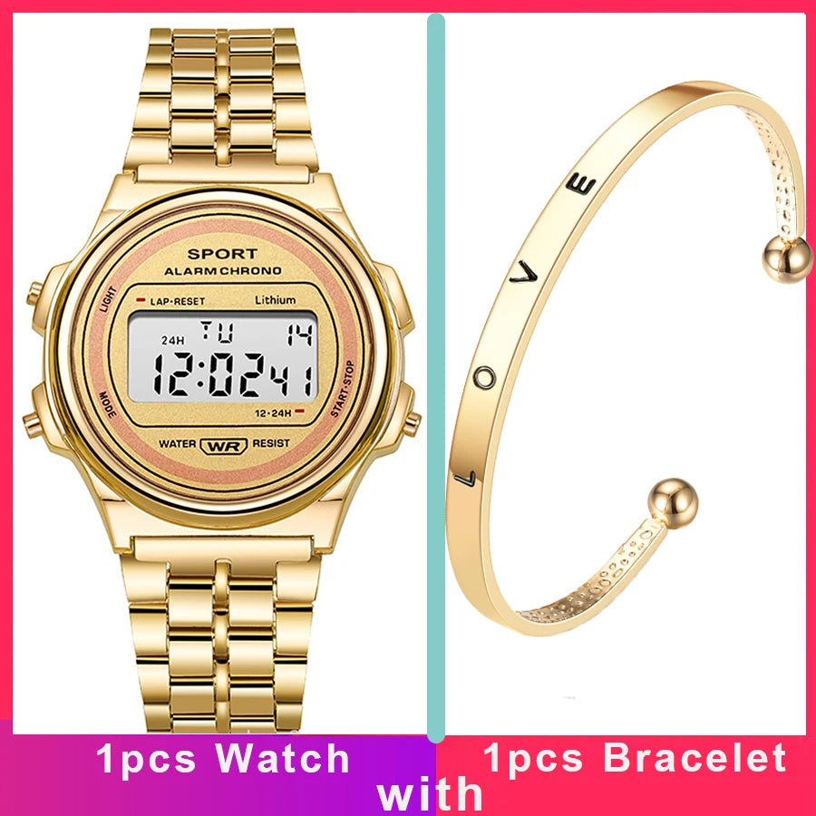 Aurajutt LED Bracelet Watch Set