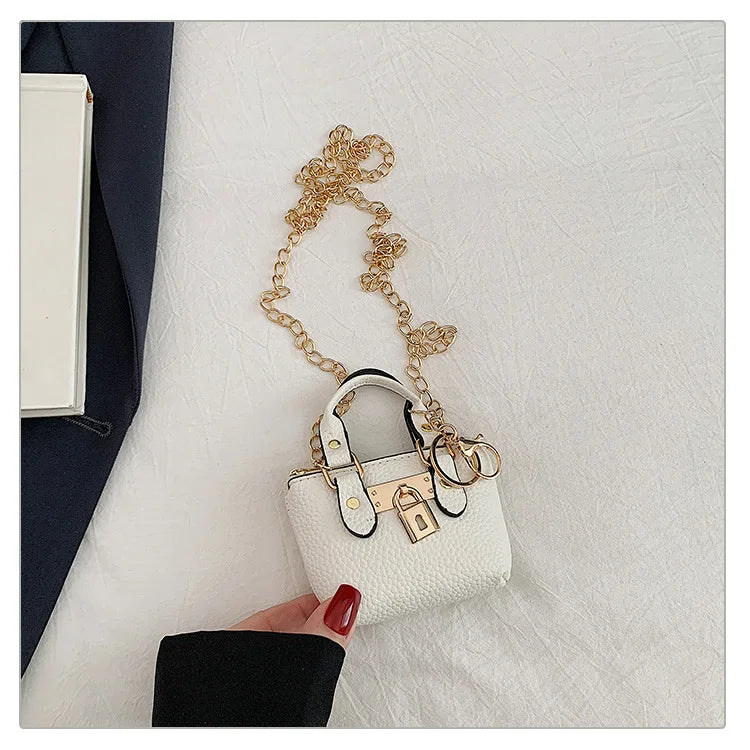 2026 Girls Hand-held Small Square Bag 2025 Summer New Classic Children Carrying One-shoulder Messenger Bag. Wallet Keychain