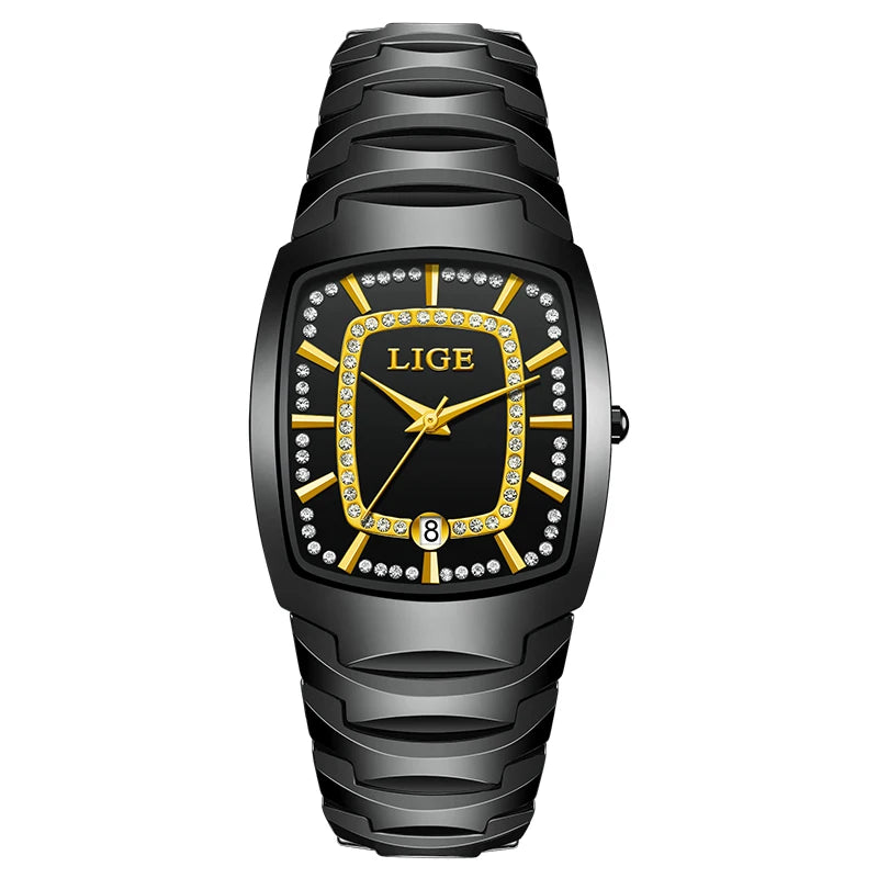 LIGE Luxury Quartz Watch for Woman Ceramic Waterproof Ladies Watch High Quality Female Clock Elegant Women's Watches+Box