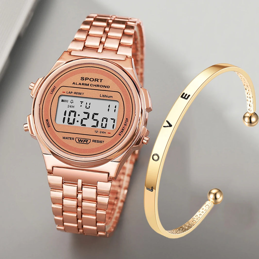 Aurajutt LED Bracelet Watch Set