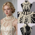 Elegant Multi-Layer Pearl Body Chain & Statement Shoulder Necklace for Weddings, Parties & Photoshoots