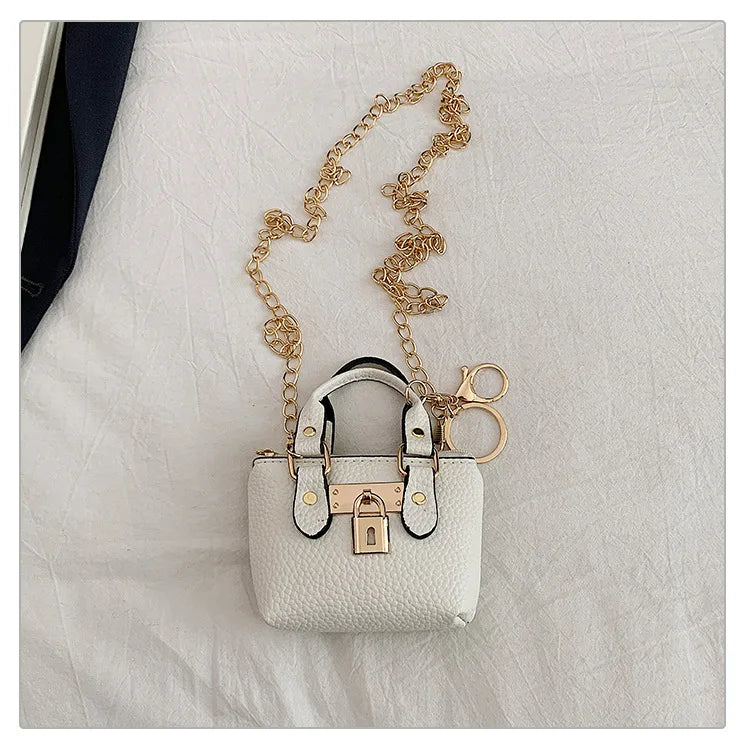 2026 Girls Hand-held Small Square Bag 2025 Summer New Classic Children Carrying One-shoulder Messenger Bag. Wallet Keychain