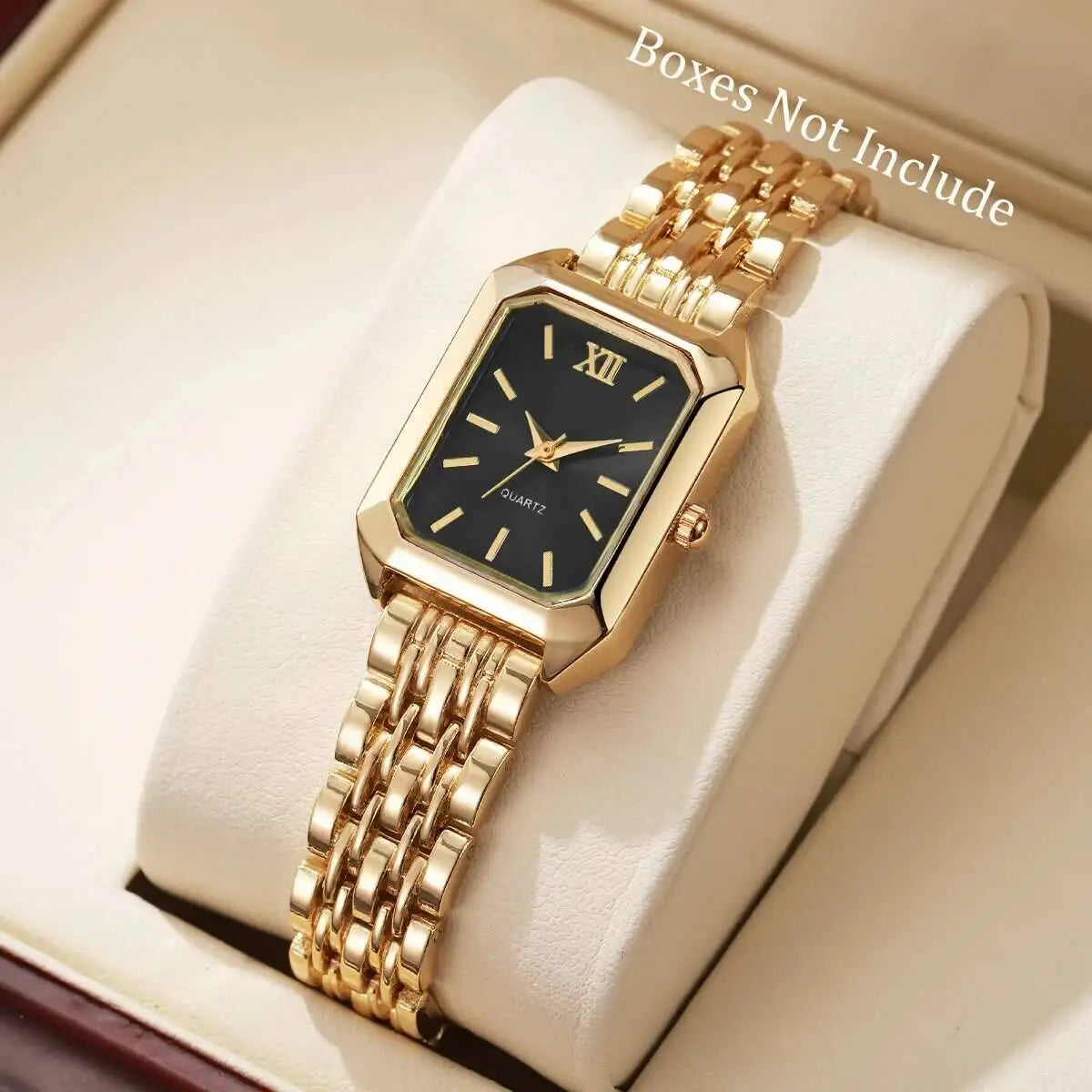 Aurajutt Rectangle Quartz Watch – Women's Elegant Alloy