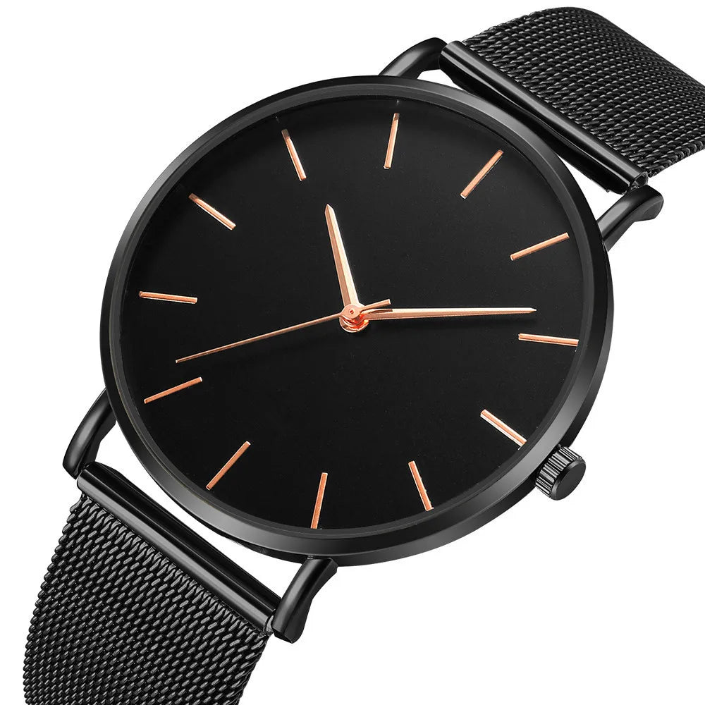 Aurajutt Rose Gold Steel Bracelet Watch