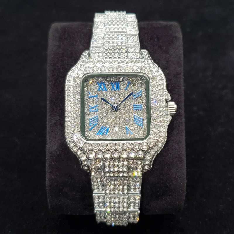 Aurajutt Iced Diamond Square Watch