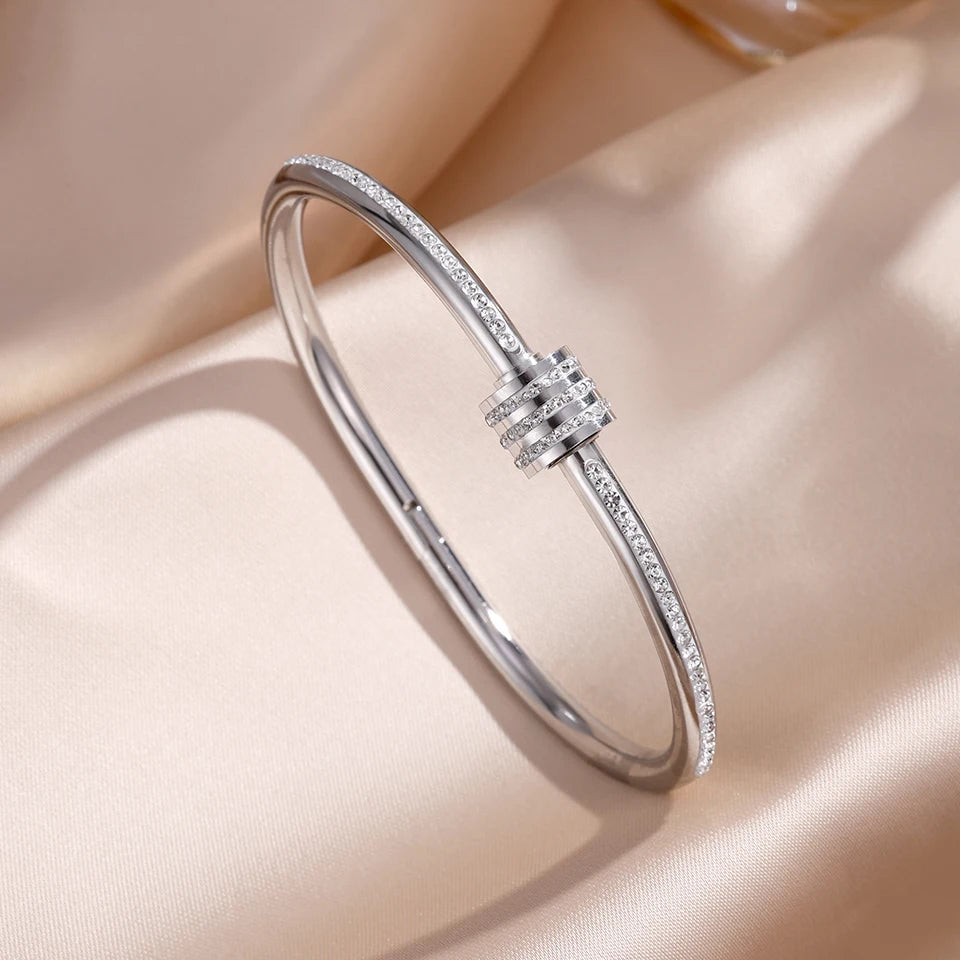 ZAKOL Stackable Zirconia Bangle Bracelet Set
