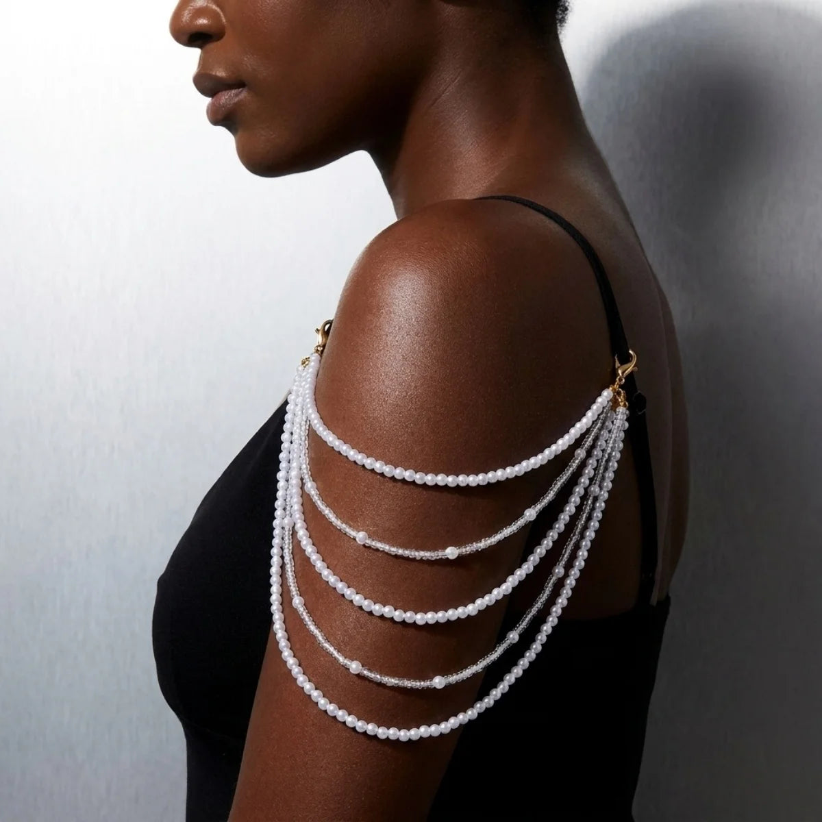 Multilayer Pearl Shoulder & Body Chain – Minimalist Boho
