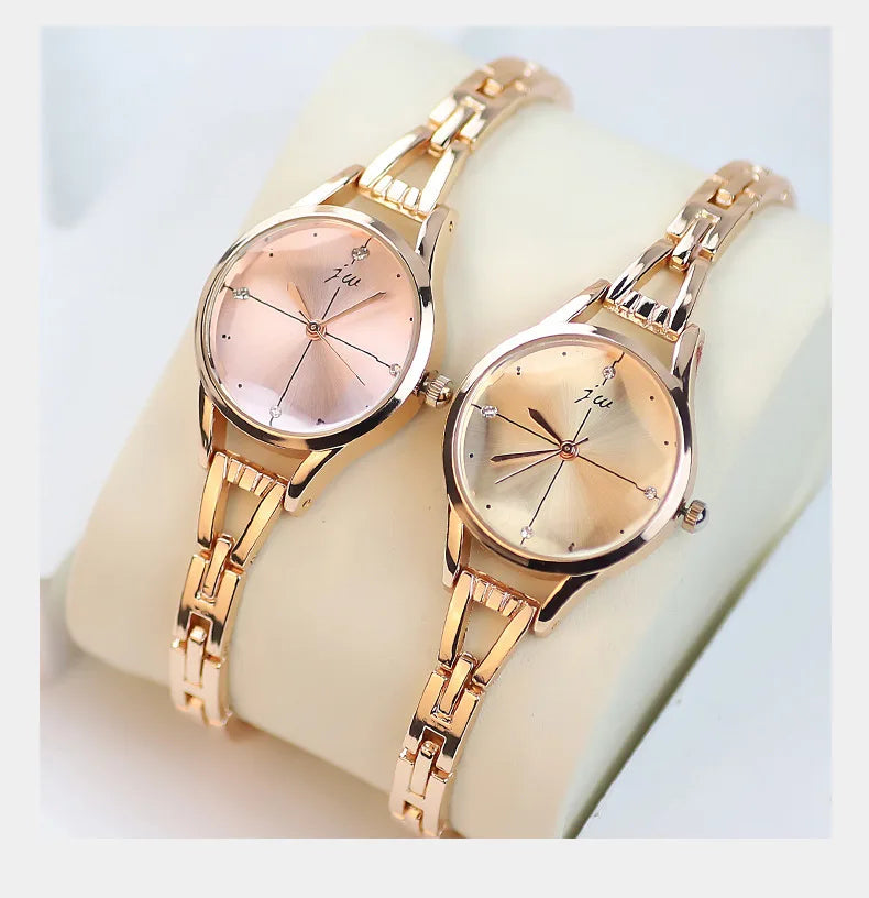 Luxury Bracelet Watch For Women Elegant Rose Gold Ladies Wrist Watches Rhinestone Simple Fashion Female Quartz Relogio Feminino