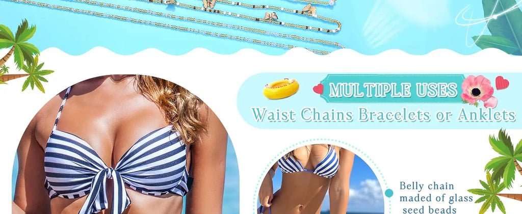 Bobisty Elastic Waist Beads Set (6 Pcs) – Belly Chain