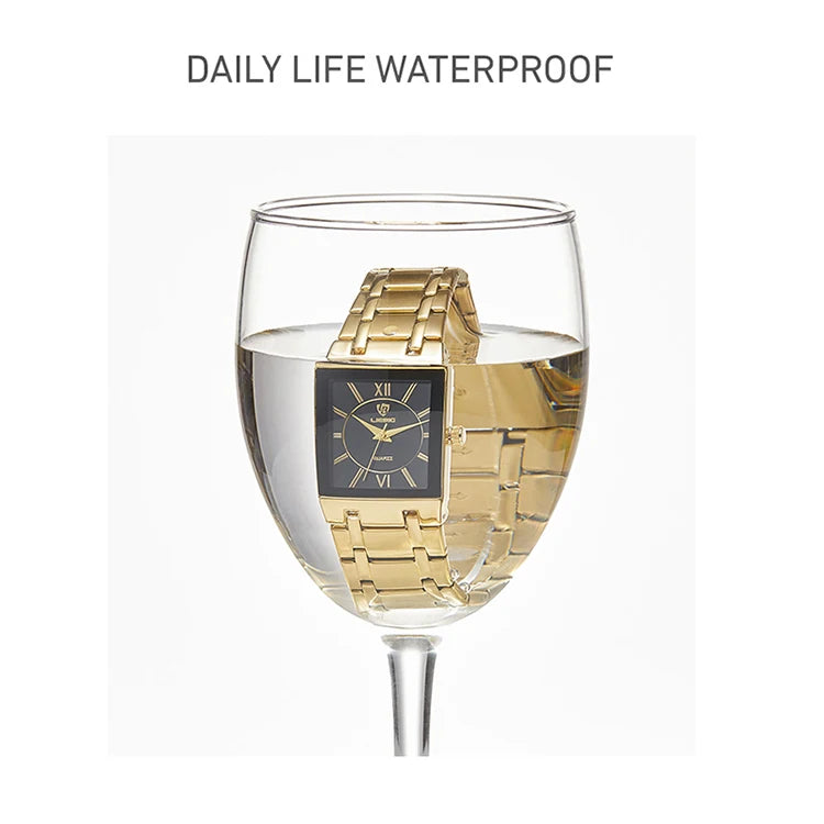 Aurajutt Golden Steel Quartz Watch