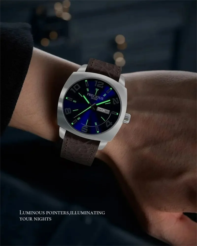Aurajutt Business Leather Luminous Watch