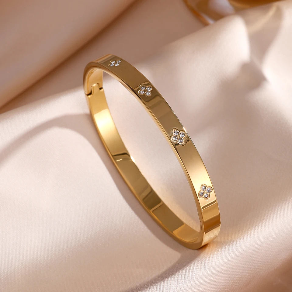 ZAKOL Stackable Zirconia Bangle Bracelet Set