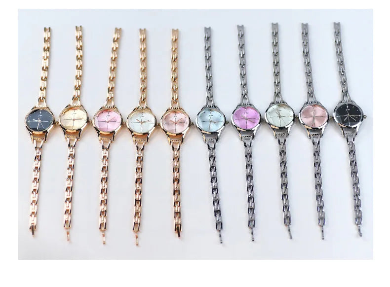 Luxury Bracelet Watch For Women Elegant Rose Gold Ladies Wrist Watches Rhinestone Simple Fashion Female Quartz Relogio Feminino