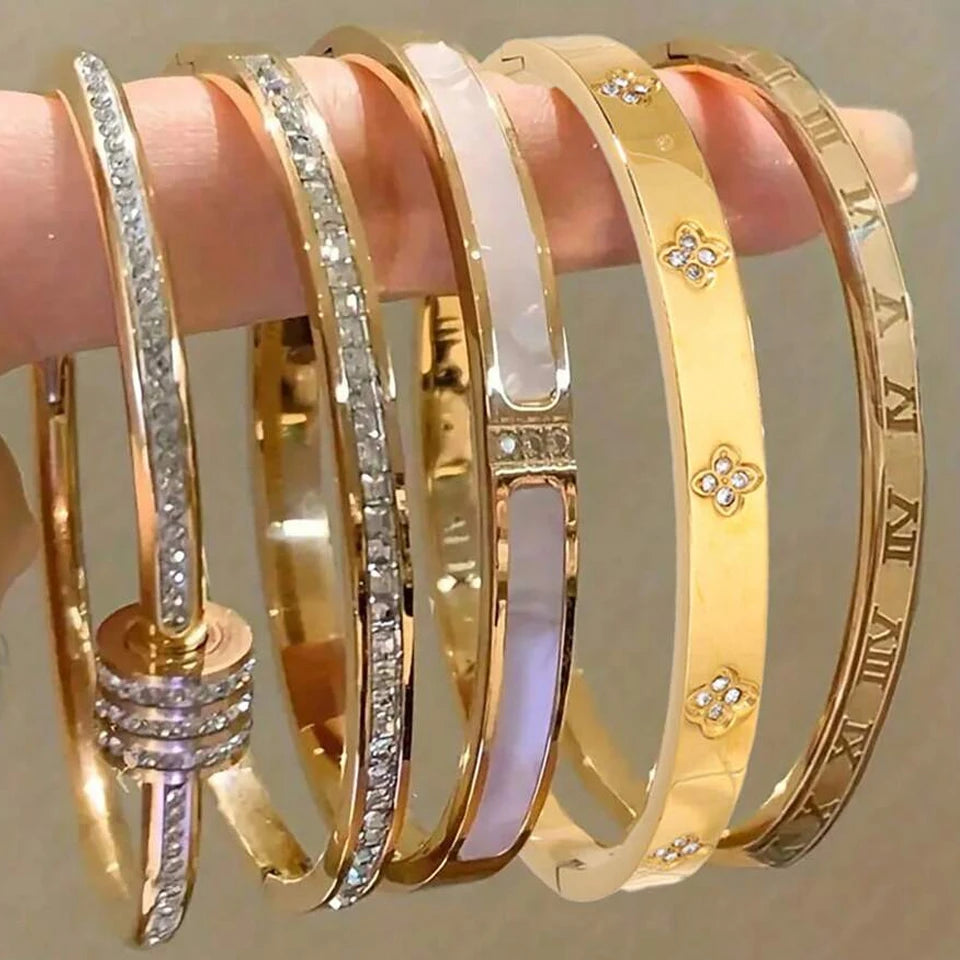 ZAKOL Stackable Zirconia Bangle Bracelet Set