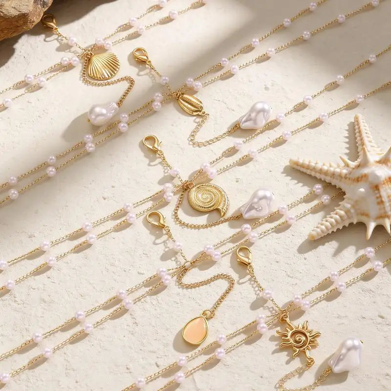 Boho Layered Pearl Waist Chain – Gold Body Jewelry