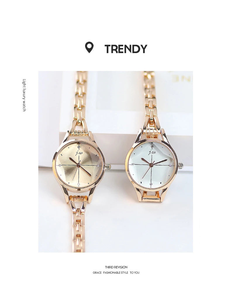 Luxury Bracelet Watch For Women Elegant Rose Gold Ladies Wrist Watches Rhinestone Simple Fashion Female Quartz Relogio Feminino