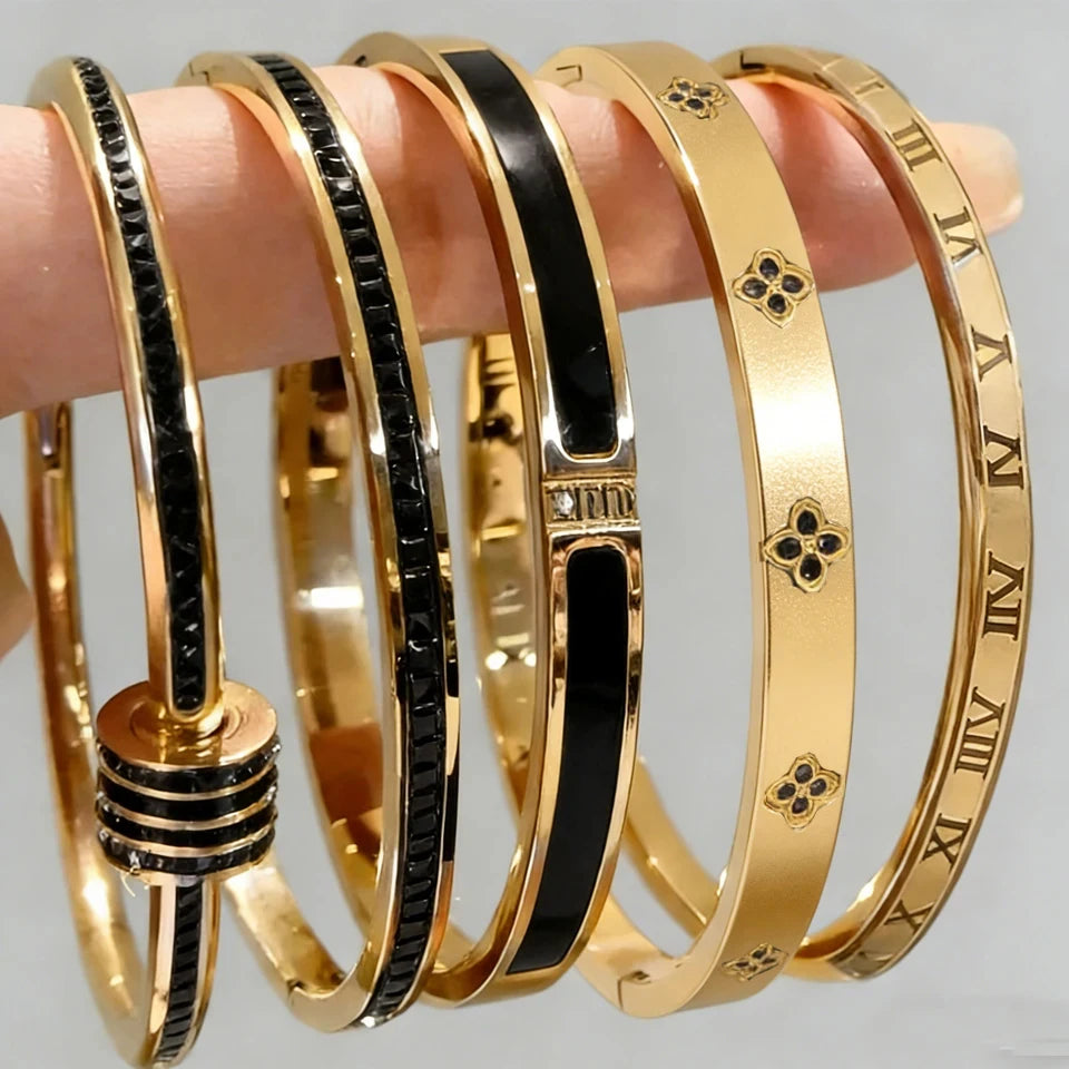 ZAKOL Stackable Zirconia Bangle Bracelet Set