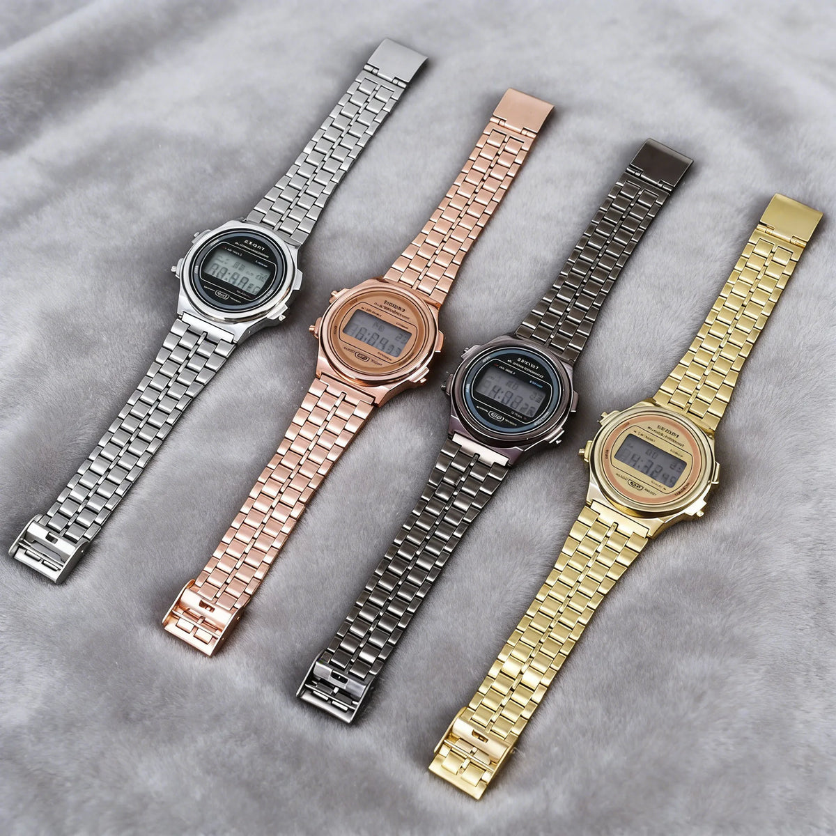 Light-luxury Women Watches Set Ladies Electronic Wristwatch with Bracelet Retro Style LED Digital Display Sports Clock