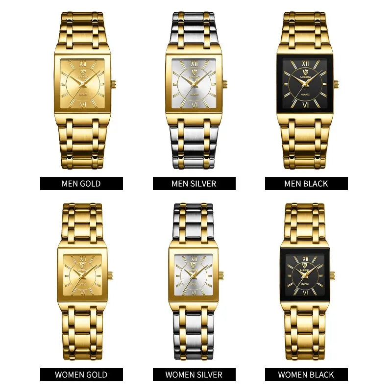 Aurajutt Golden Steel Quartz Watch