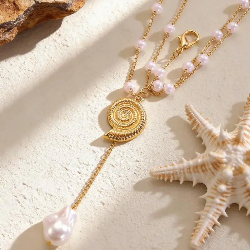Boho Layered Pearl Waist Chain – Gold Body Jewelry
