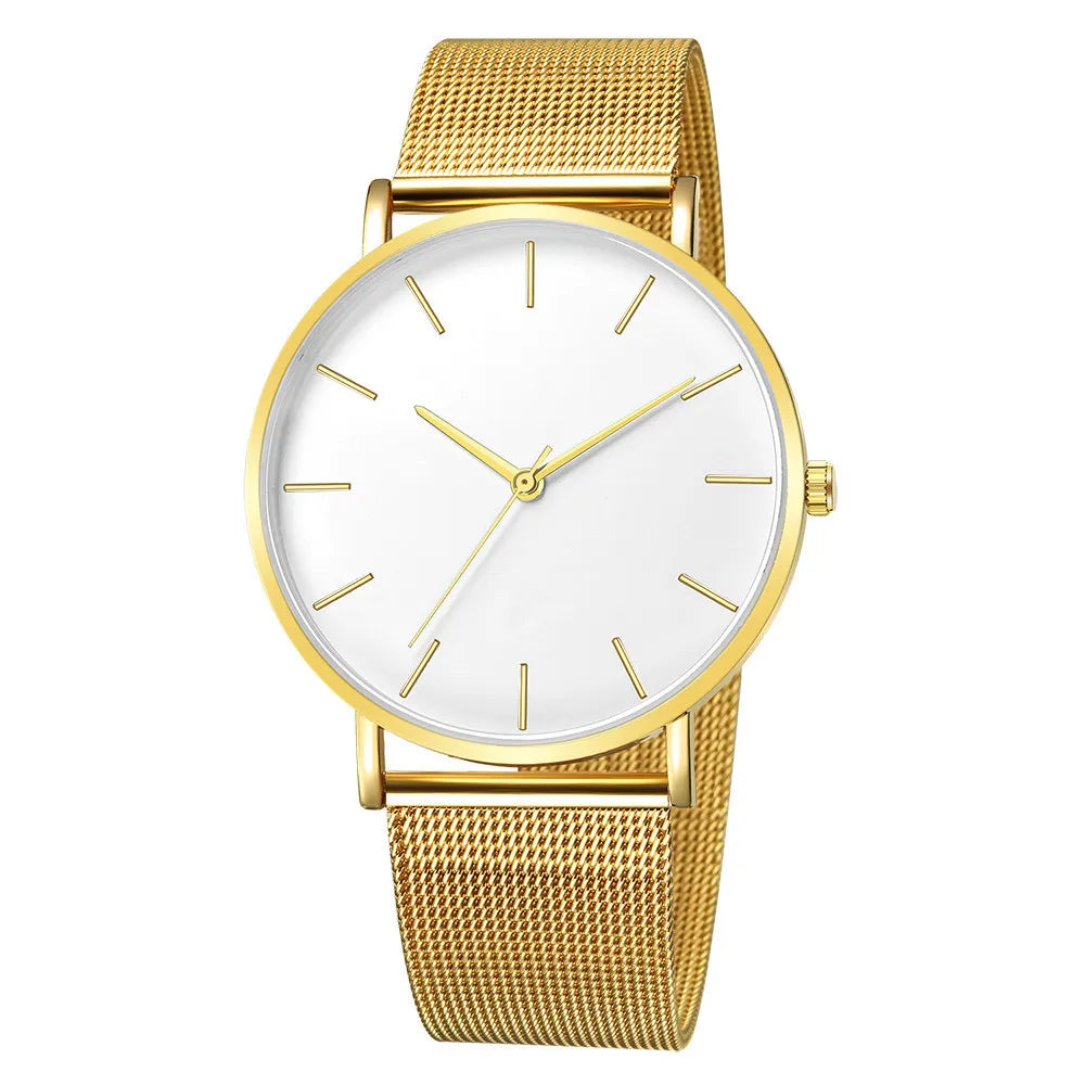 Aurajutt Rose Gold Steel Bracelet Watch