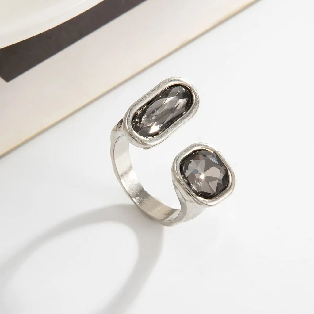 Minimalist Rhinestone Open Ring – Adjustable Knuckle Ring