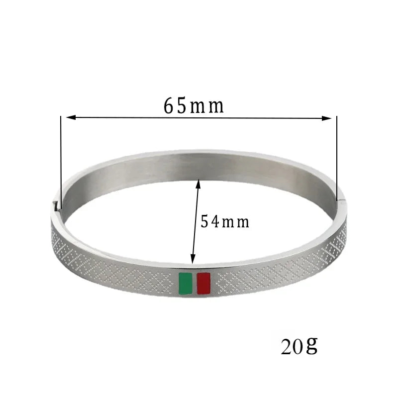 Man And Women's Trendy Bangle Stainless Steel Hand Jewelry Light Luxury Bracelets For Couple And lovers Gift Simple & Elegant