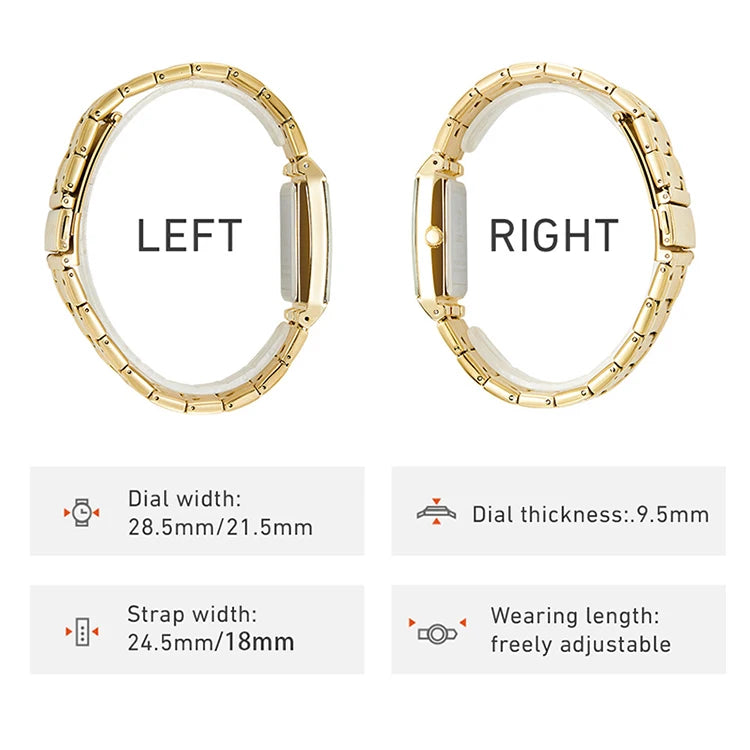 Aurajutt Golden Steel Quartz Watch