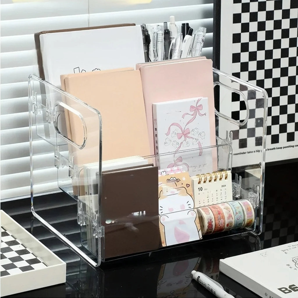 Cosmetics Desktop Storage Box, Acrylic High-Grade Dust-Proof Perfume and Skin Care Product Organizer, Three-Layer Tiered Display and Storage Rack for Dressing Table