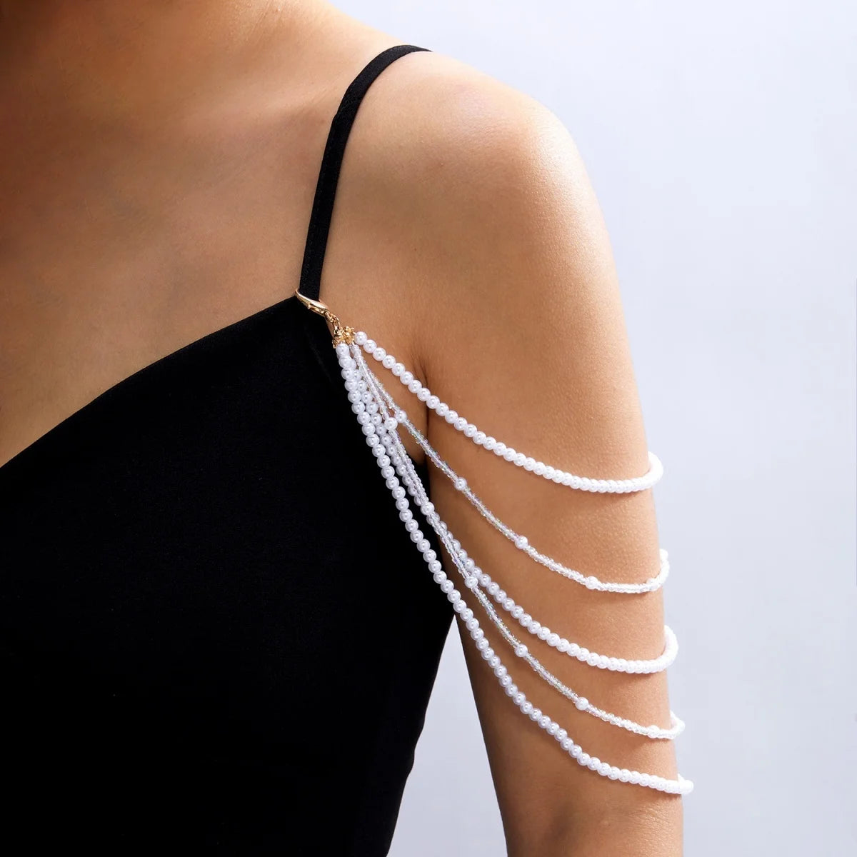 Multilayer Pearl Shoulder & Body Chain – Minimalist Boho