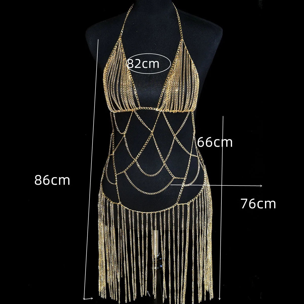 Metallic Body Chain Bra – Party & Nightclub Accessory