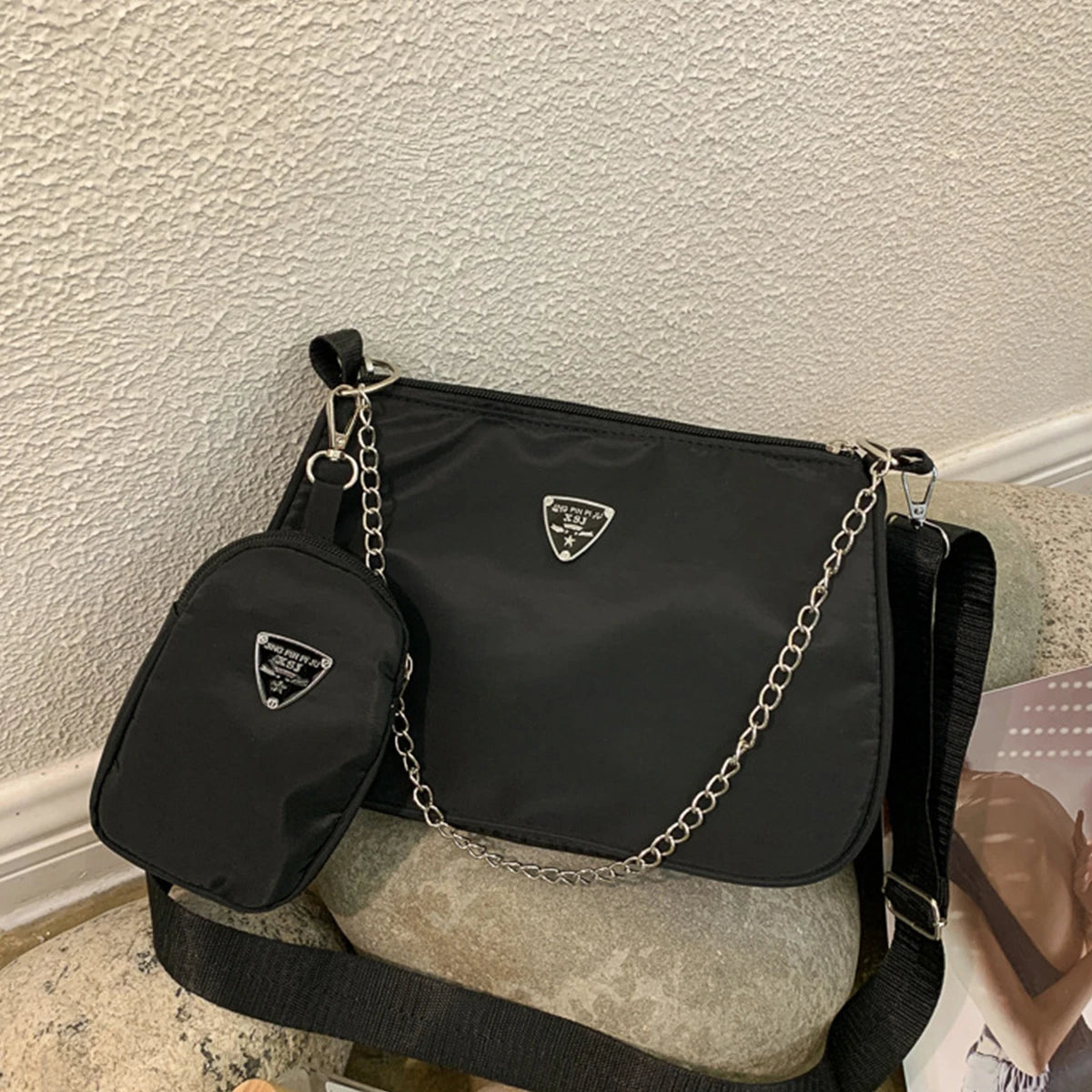 Nylon Crossbody Bag For Women Fashion Portable Casual Underarm Bag Students Cross Body Bag