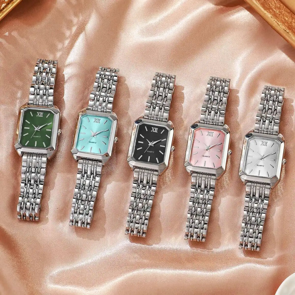 Aurajutt Rectangle Quartz Watch – Women's Elegant Alloy