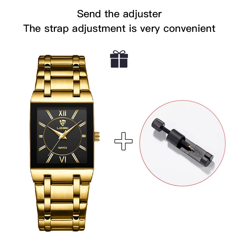 Aurajutt Golden Steel Quartz Watch