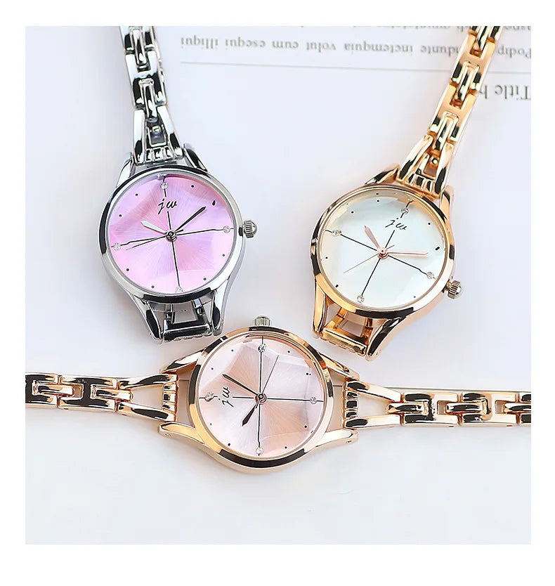 Luxury Bracelet Watch For Women Elegant Rose Gold Ladies Wrist Watches Rhinestone Simple Fashion Female Quartz Relogio Feminino