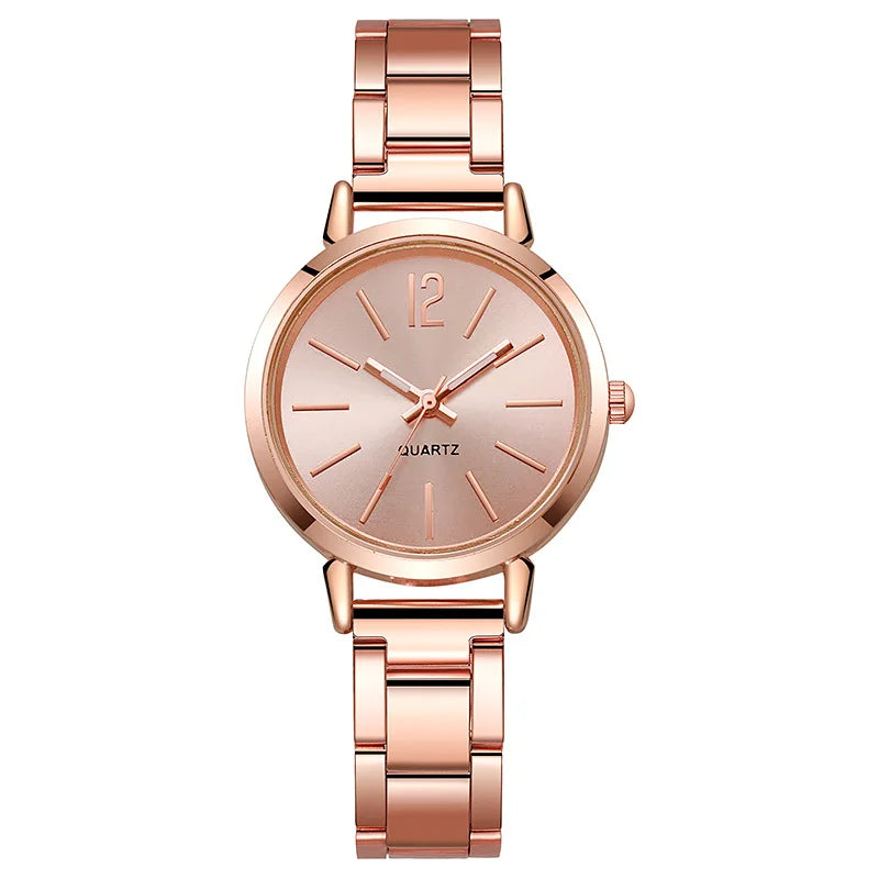 Aurajutt Simple Round Gold Watch