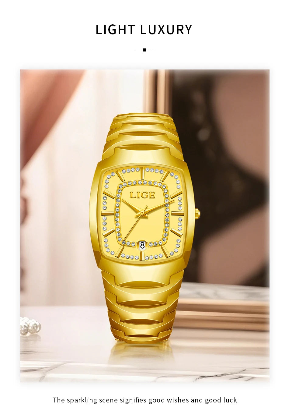 LIGE Luxury Quartz Watch for Woman Ceramic Waterproof Ladies Watch High Quality Female Clock Elegant Women's Watches+Box
